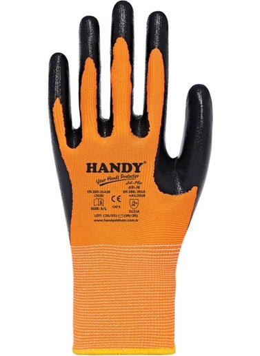 Handy Hn-16 Nitrile Coated Industrial Craftsman Gloves Protective Glove 10/xl (1 Pair)  - Image 4