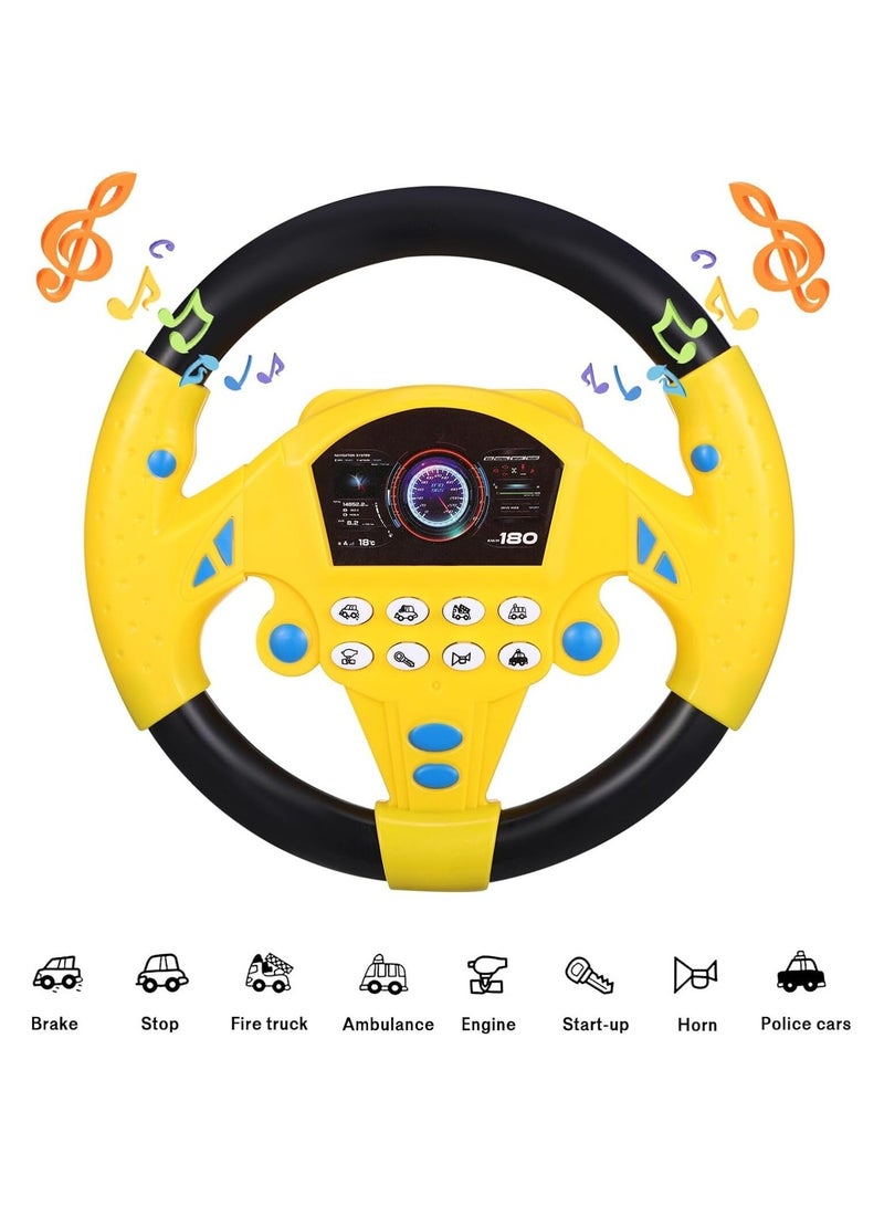 LIXADA 1pc Kids Simulated Driving Controller, Spin Tune, Interactive Music Steering Wheel, Interactive Car Steering Wheel Toy, Educational Activity Gift, ABS Resin, Assorted Colors, Ideal for Birthday, Party Gifts, Ideal choice for Gifts for Kids Age 3+ (No Battery Included) - Image 1