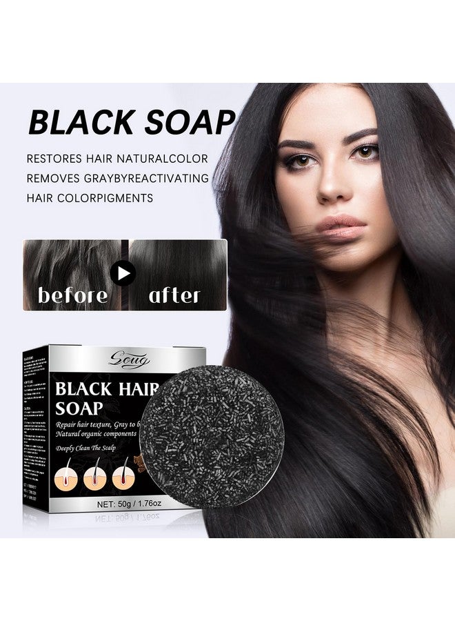 صابون شامبو للشعر الرمادي للجنسين، قطعتان من صابون تغميق الشعر الرمادي لتنظيف فروة الرأس بعمق، صابون شامبو للشعر الرمادي للرجال والنساء - Image 2