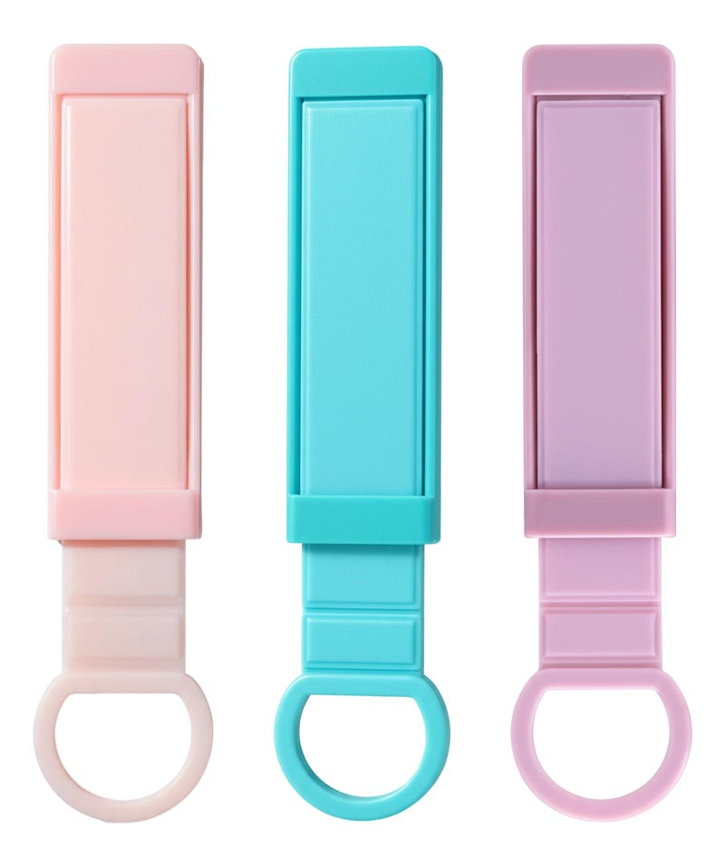 FFZDENA 3PCS Phone Holder for Hand, Push-Pull Wristband Mobile Grip Stand, Phone Back Holder Grip for Selfie, Video Calls, Online Classes, Desk & Bed Use, (Purple, Pink, Blue) - Image 1