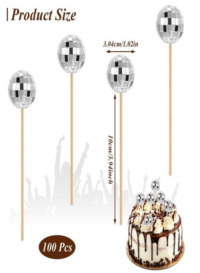 PercyEffie 100 Pcs Disco Ball Cupcake Toppers, Mini Disco Ball Cake Picks Birthday Cake Decorations Topper Accessories for 70s Disco Theme Party Favor, Wedding, Anniversary - Image 2