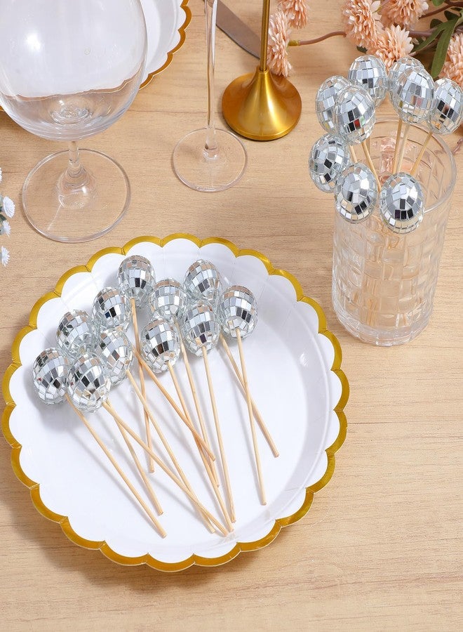PercyEffie 100 Pcs Disco Ball Cupcake Toppers, Mini Disco Ball Cake Picks Birthday Cake Decorations Topper Accessories for 70s Disco Theme Party Favor, Wedding, Anniversary - Image 4