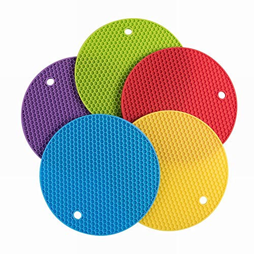 VIHAX Flexible Round Shape Silicone Hot Disc Pad, Spoon Rest, Pot Mat, Dining Table Coaster - Image 4