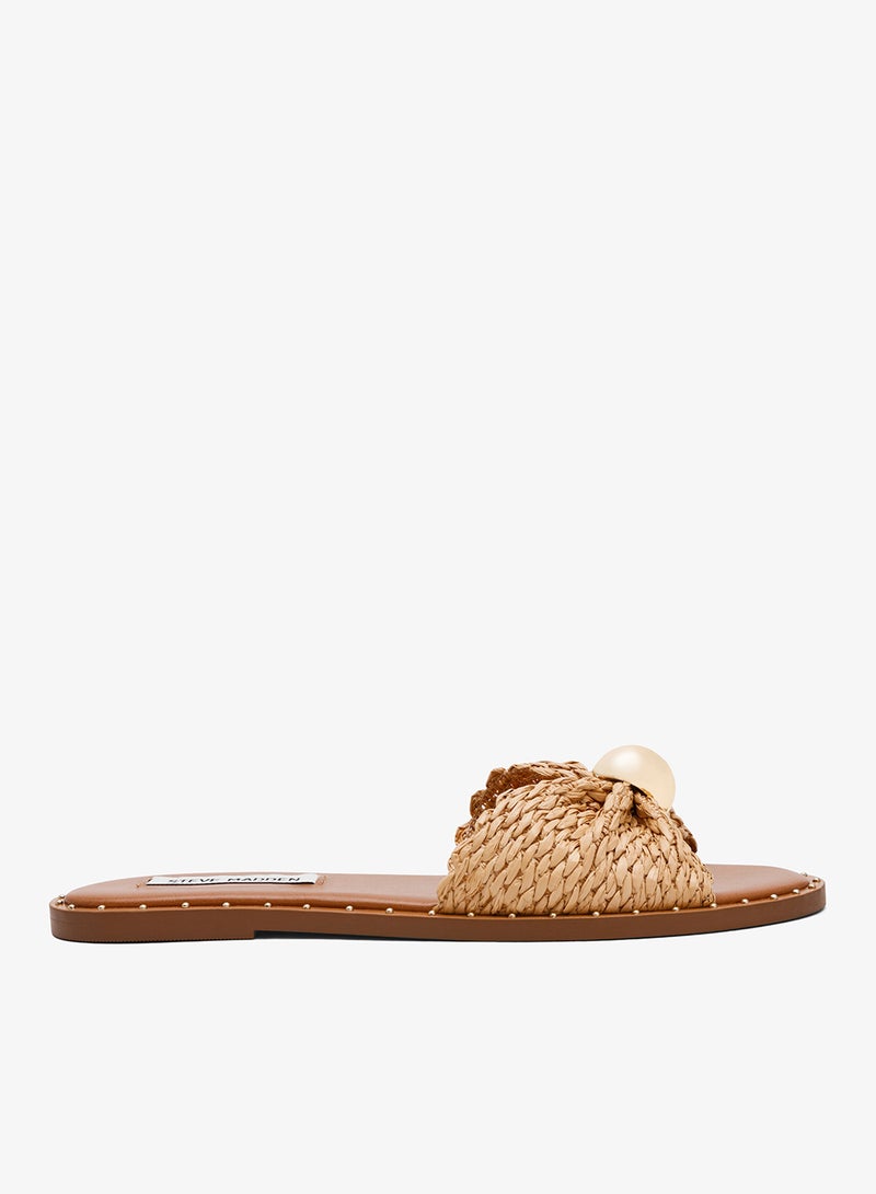 STEVE MADDEN Bow Accent Flat Sandals - Image 1