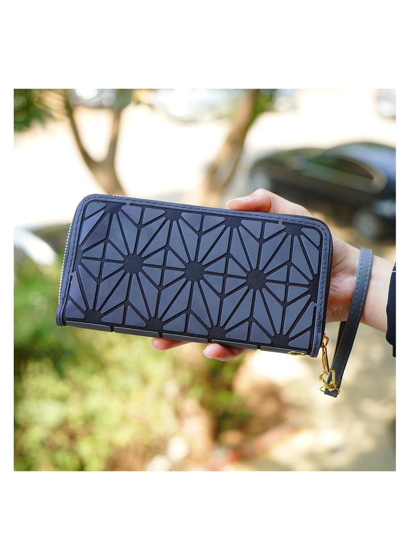 محفظة حريمي 3D عاكسة للضوء – تصميم أنيق بسوستة واحدة – عصرية وعملية - Image 2