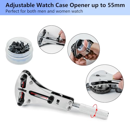 Zistel Watch Repair Kit + Watch Press, Watches Band Link Pin Set with Carrying Case, Watch Battery Replacement Tool Kit, Watch Tools with Spring Bar Tool - Image 3