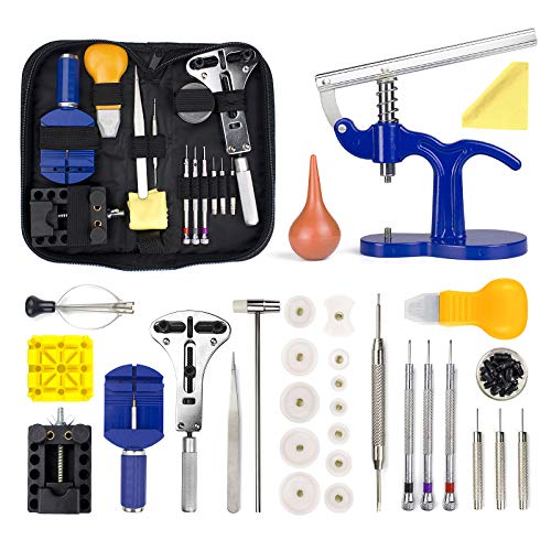 Zistel Watch Repair Kit + Watch Press, Watches Band Link Pin Set with Carrying Case, Watch Battery Replacement Tool Kit, Watch Tools with Spring Bar Tool - Image 1