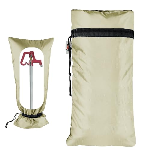 DEMEDO Extended Outdoor Faucet Cover for RV Park Water Hydrant Insulated 3M Thinsulate Insulation Sprinkler Freeze Protector for Winter Summer 35H x 15W for Garden Lawn Faucets Yard Hydrant Sand - Image 1