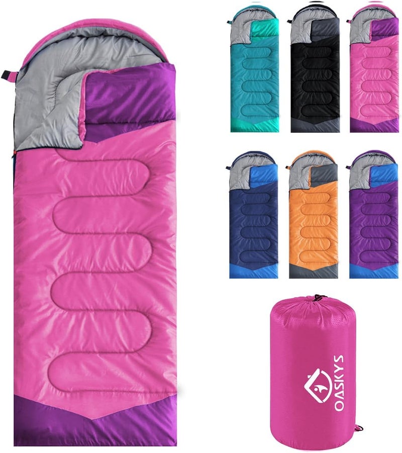 oaskys Camping Sleeping Bag - 3 Season Warm & Cool Weather - Summer Spring Fall Lightweight Waterproof for Adults Kids - Camping Gear Equipment, Traveling, and Outdoors - Image 1