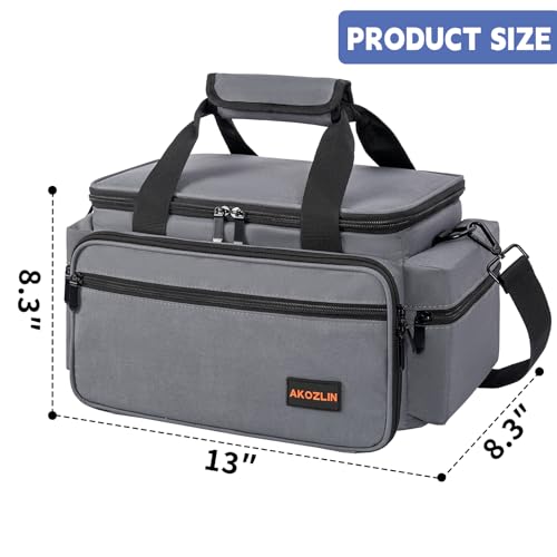AKOZLIN Cable File Bag DJ Gig Bag Cord Organizer Case with Detachable Dividers for LaptopDJ Gear Sound Instrument and Music Equipment Accessories 16x11x10 Grey - Image 3