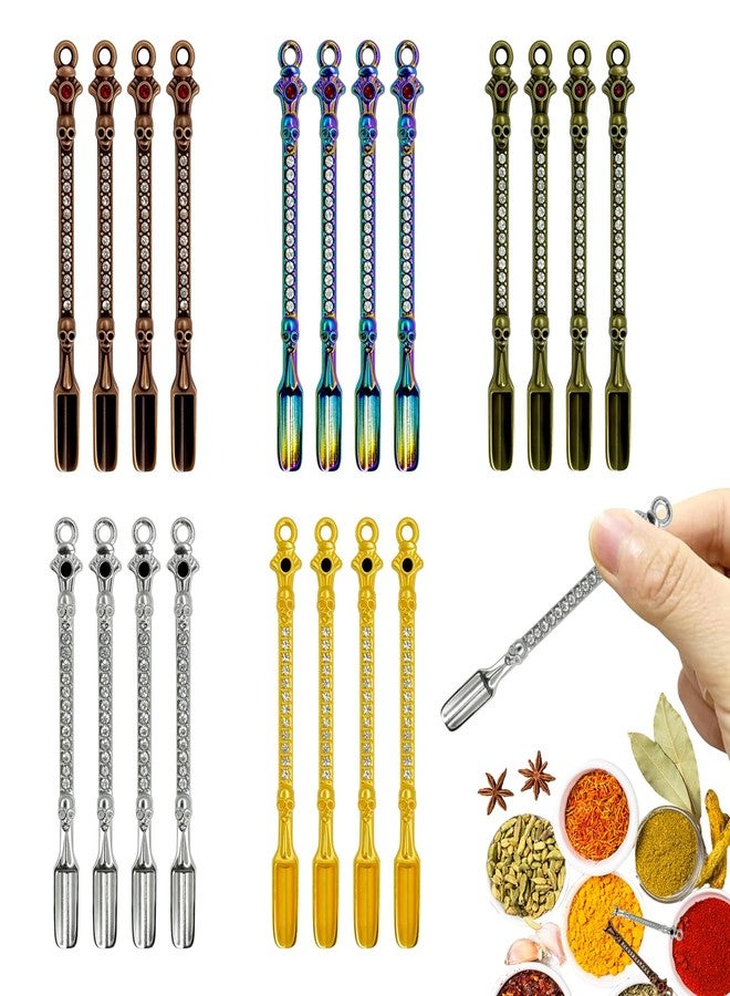 EQUNROY 20Pcs Mini Spoons, Tiny Shovel Spoon, Tableware Charm for Coffee, Sugar and Spices, Mini Pendant Spoon Necklace Charms, Keychain Accessories(5 color) - Image 1