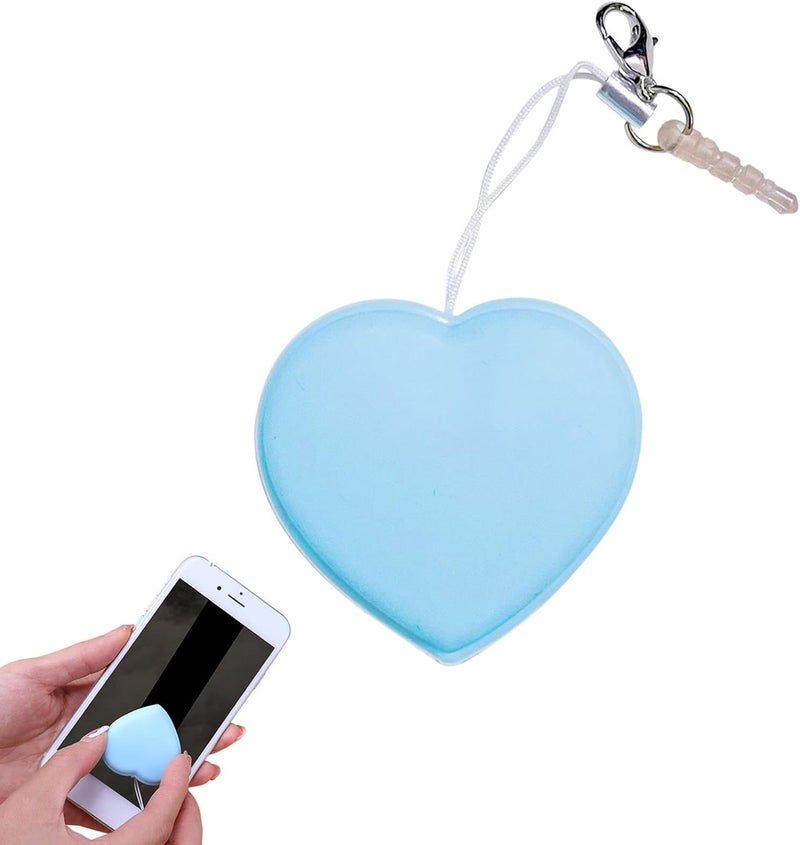 comfrt Heart-Shaped Macaron Screen Glass Cleaner - 1/2/4/6PC Mobile Phone Screen Wipes Lens Cleaner - Creative Screen Glass Cleaning Wipe Brush - Portable Keychain Key Pendant Gift (Blue-1PC) - Image 1