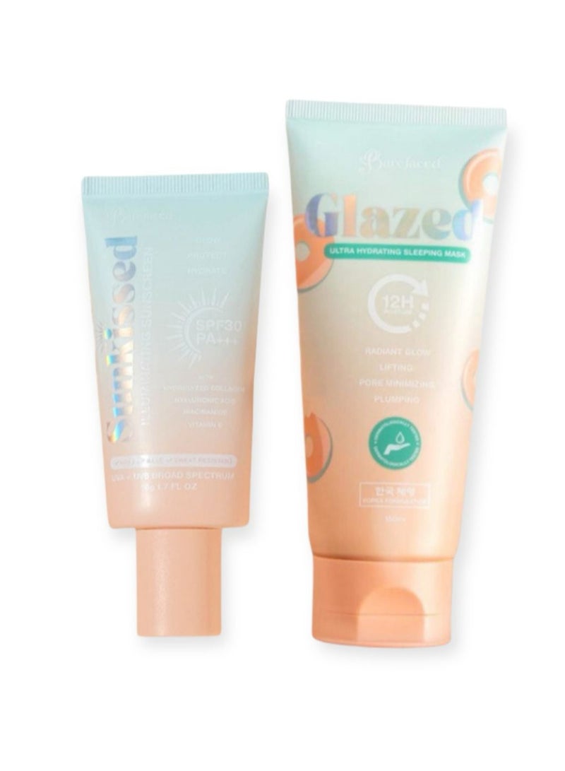 Sunkissed Illuminating Sunscreen and Glazed Hydrating Sleeping Mask