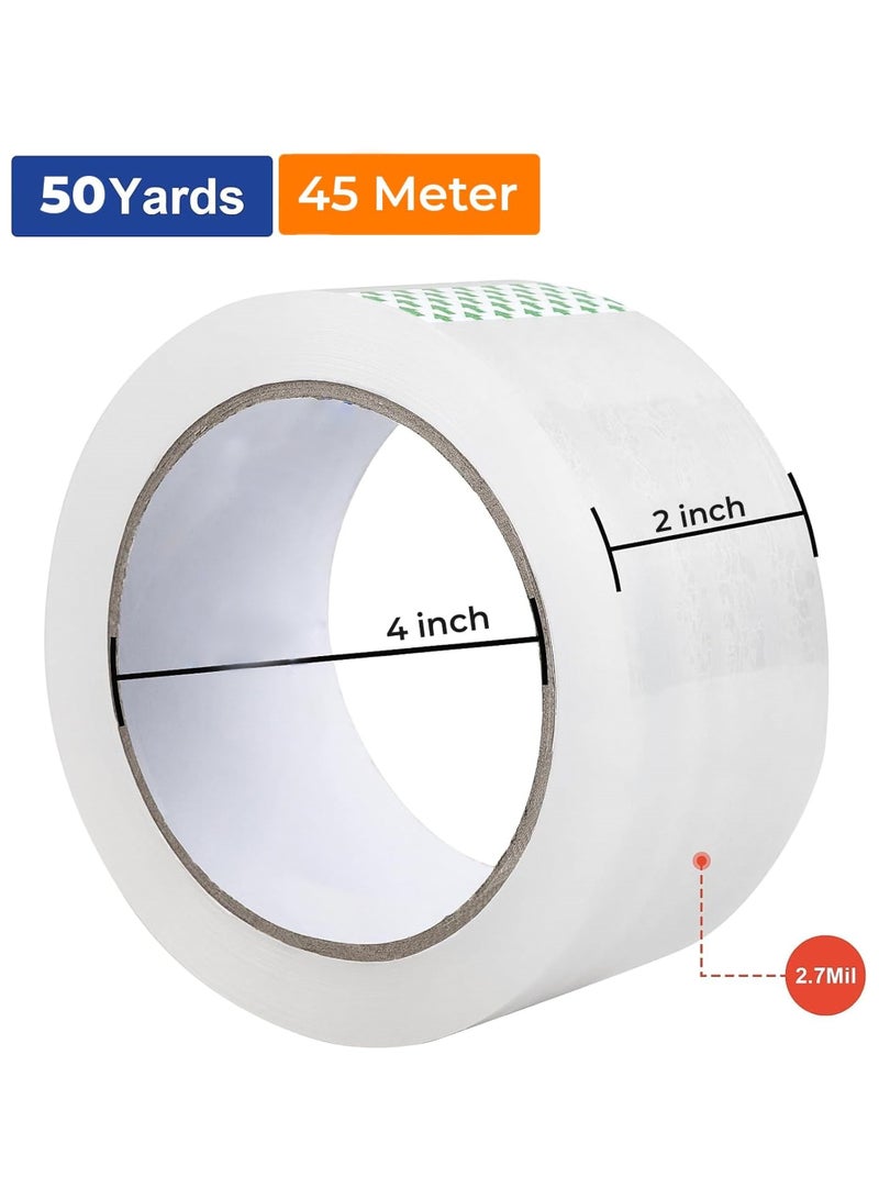 Duravel Clear Tape 6 pcs with Dispenser - Heavy Duty 2 inch x 50 YDs- clear tape roll - clear tape 2 inch, Packaging Tape, Packing Tape Dispenser- packing tape clear for Packing Boxes - Image 3