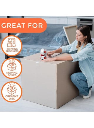 Duravel Clear Tape 6 pcs with Dispenser - Heavy Duty 2 inch x 50 YDs- clear tape roll - clear tape 2 inch, Packaging Tape, Packing Tape Dispenser- packing tape clear for Packing Boxes - view 4