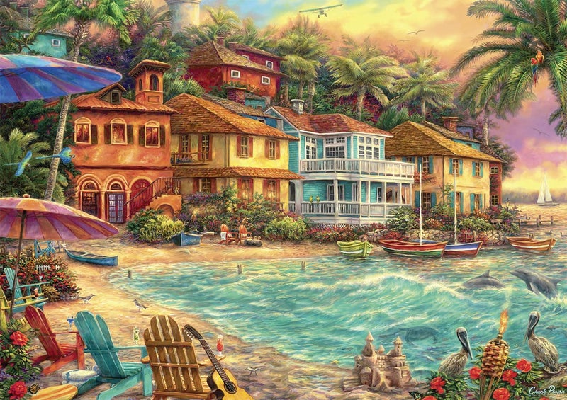 Buffalo Games - Chuck Pinson - Chuck Pinson - Island Time - Large Piece Jigsaw Puzzle for Adults -Challenging Puzzle Perfect for Game Nights - Finished Size is 21.25 x 15.00 - Image 1