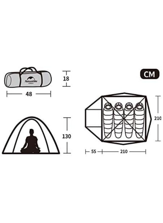 Naturehike K1 P Series Aluminum Pole Tent With New Material 210T65D Embossed Design - Image 2