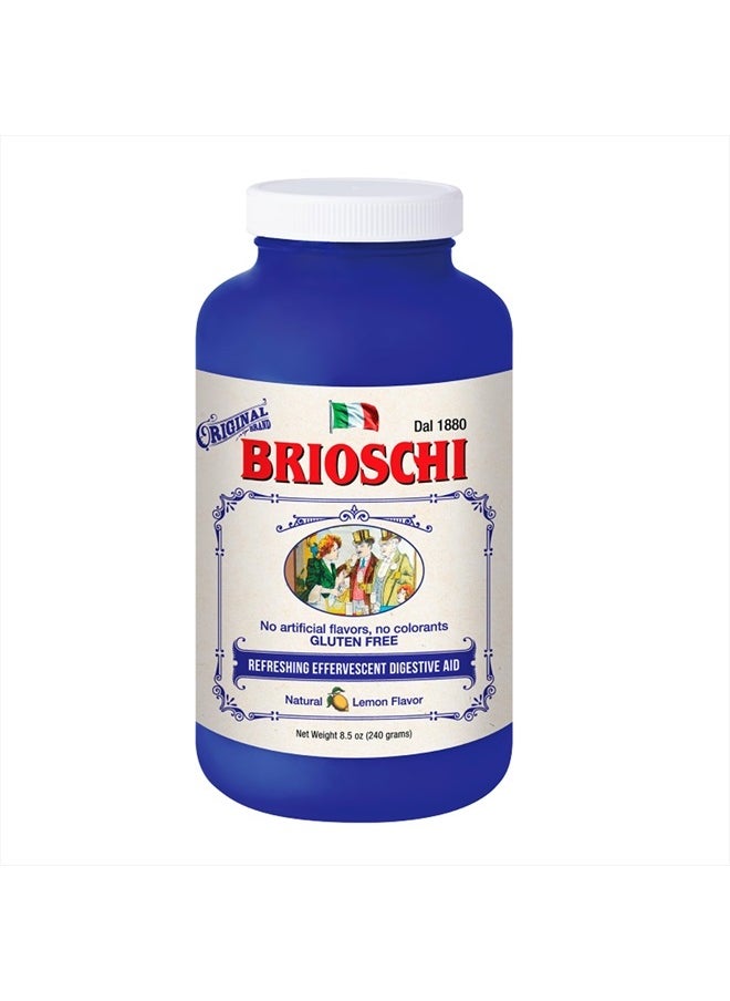 Brioschi - Italian Lemon Flavored Effervescent Heartburn, Upset Stomach, Acid Indigestion, 8.5 oz bottle - Image 1