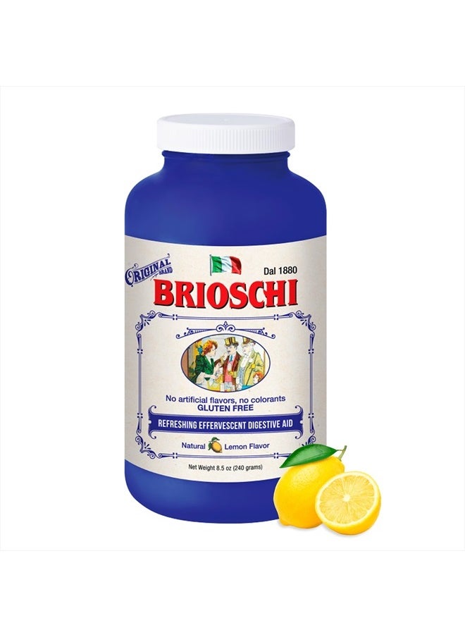 Brioschi - Italian Lemon Flavored Effervescent Heartburn, Upset Stomach, Acid Indigestion, 8.5 oz bottle - Image 1