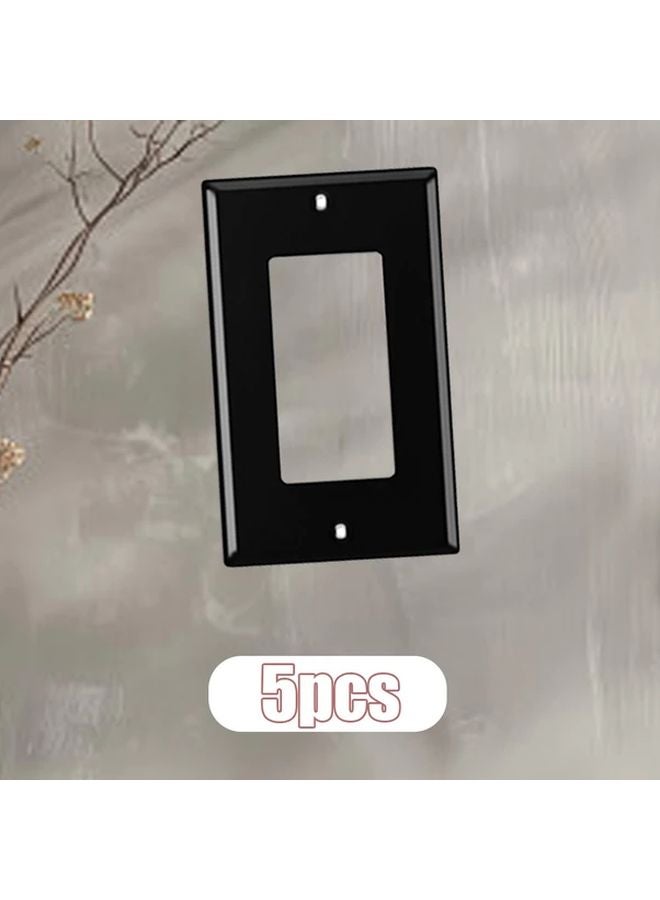 5 American Style Black Socket Panels Wall Switch Covers Home Office Decor - Image 1