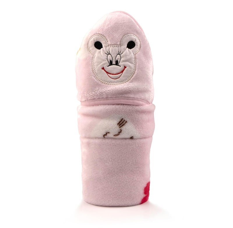 Uber World Uber World Newborn Baby Blanket with Hood/Infant AC Blanket/Baby Wrapper/Flannel Baby Blanket for 0-9 Months (70x70cm) Pack of 1 - Image 1