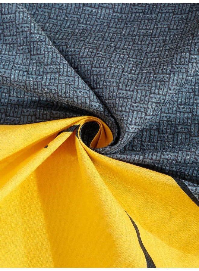 Fashion String شيت سرير مفرد ميكروفايبر أصفر مبتسم 144 TC مع غطاء وسادة واحد - Image 5