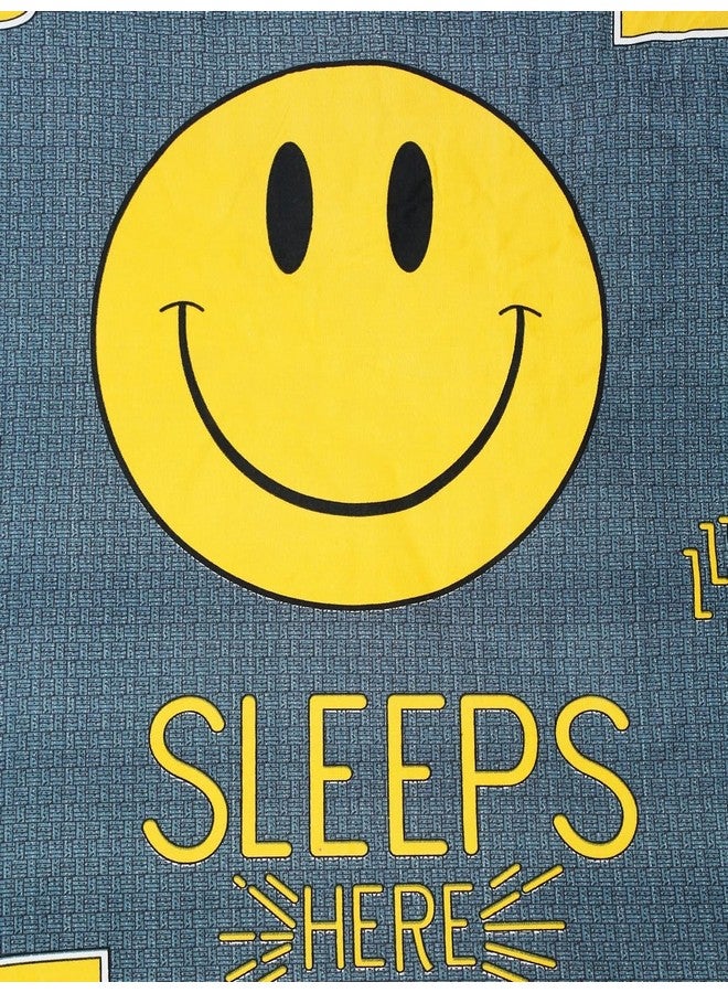 Fashion String شيت سرير مفرد ميكروفايبر أصفر مبتسم 144 TC مع غطاء وسادة واحد - Image 4