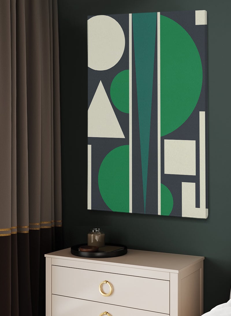 LOWHA Framed Canvas Wall Art Stretched Over Wooden Frame with Shapes Abstract Painting - Image 3