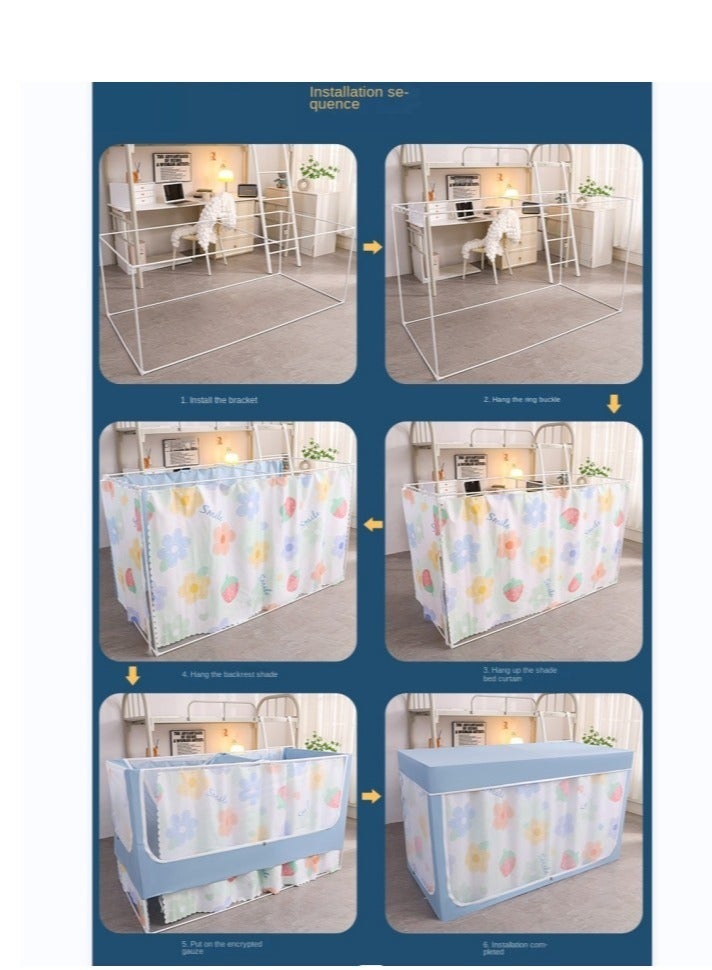 Y&D Bed Canopy Tents Curtain Blackout Curtain Single Bed Tent Curtain Student Shading Cloth Bed Canopy Mosquito Net Student Sleep Privacy Protection - Image 5