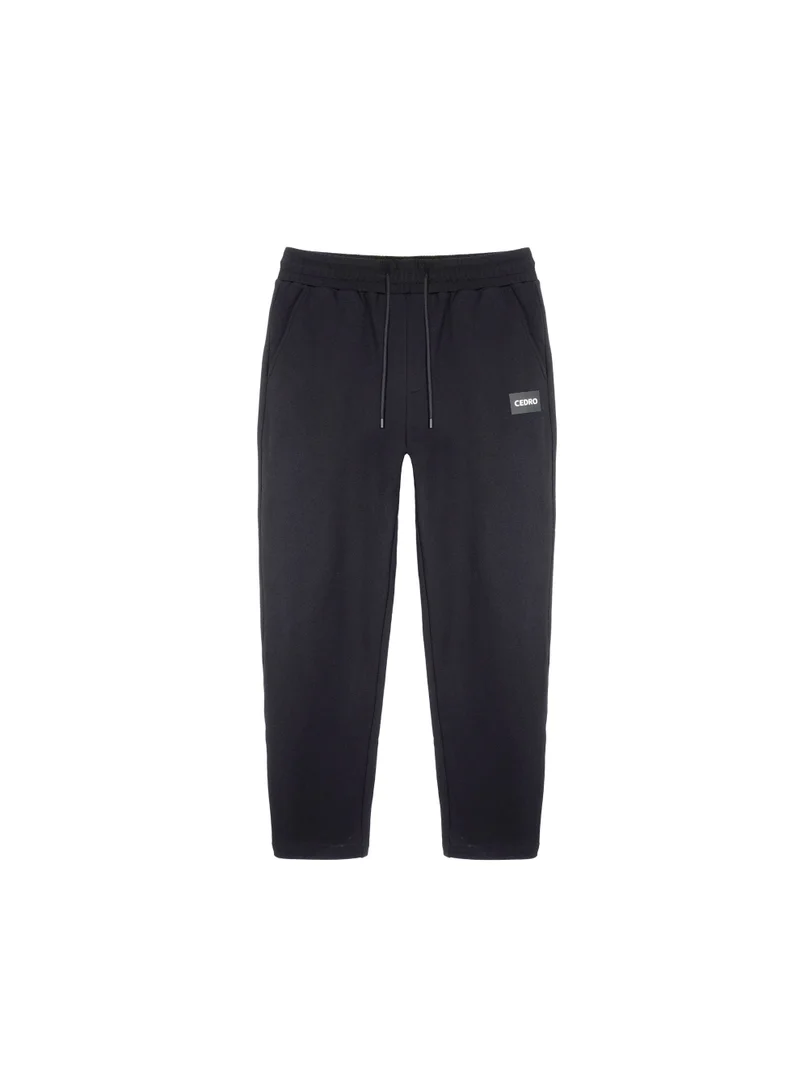 سيدرو CEDRO Men's 100% Cotton French Terry Mid-Weight Sweatpants with Drawstring, Black
