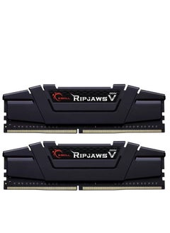 G.Skill مجموعة ذاكرة سطح المكتب G.SKILL Ripjaws V Series 16 جيجابايت (8 جيجابايت × 2) DDR4 مزدوجة القناة، سرعة الذاكرة 3200 ميجاهرتز، زمن الاستجابة CL16 CAS، 1.35 فولت، 288 دبوس، Intel XMP 2.0، أسود كلاسيكي | F4-3200C16D-16GVKB  - Image 1