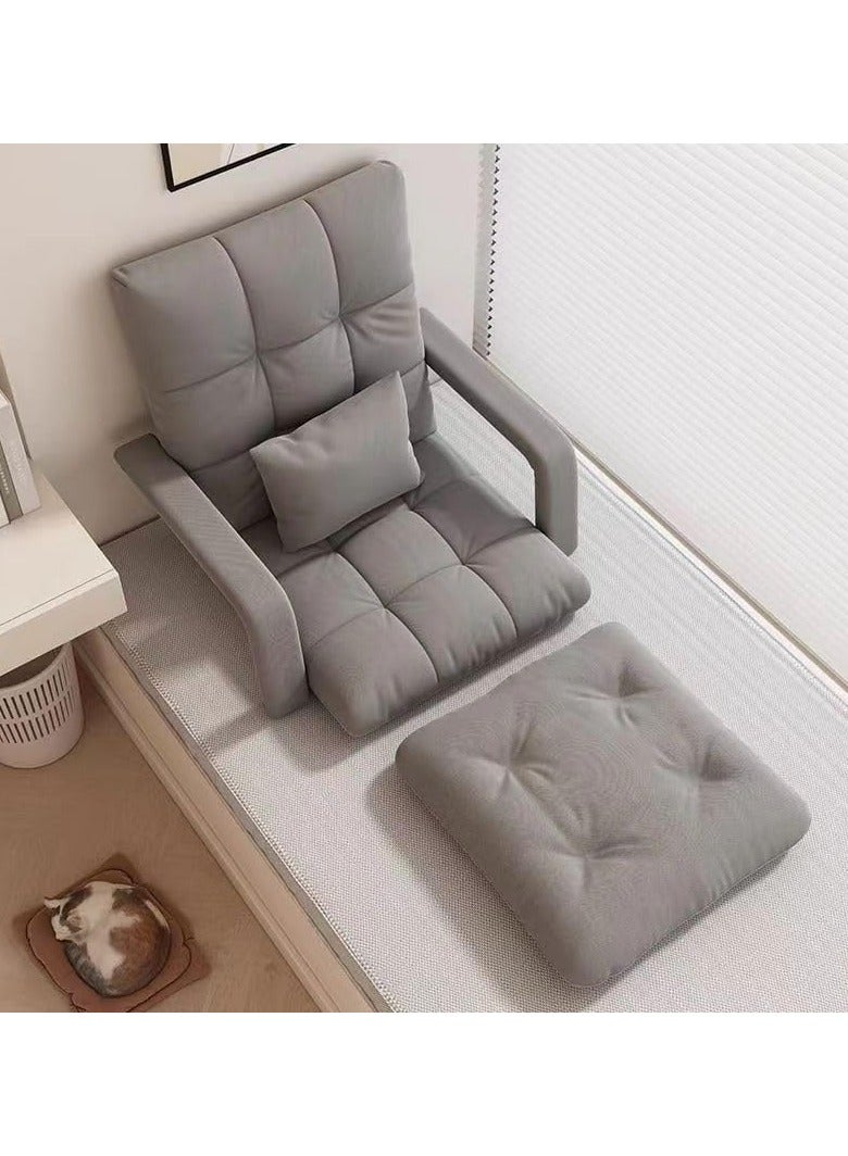Generic Floor Chair with Arms Adjustable Sitting Angle,Adjustable Floor Chaise Lounge Sofa, Folding Lazy Sofa with Armrests and a Pillow Padded Gaming Chair for Living Room, Bedroom (Grey) - Image 1
