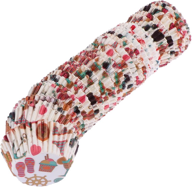 600pcs Greaseproof Cupcake Wrappers Oil-proof Paper Cake Cups 9cm Heat Resistant Muffin Liners for Chocolate Baking Style Color - Image 1