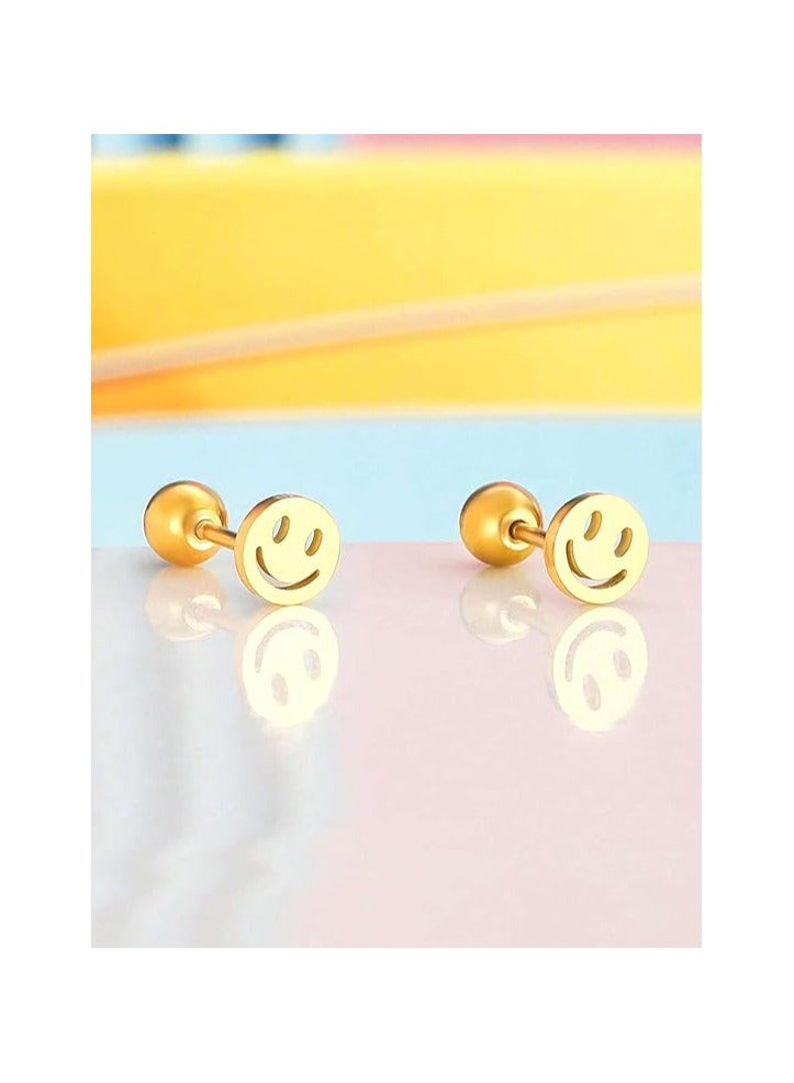 بونكا اقراط اذن انيقة للبنات والنساء من بونكا ماركة تستحقها كل امرأة   حلق سمايل ذهبي - Image 3