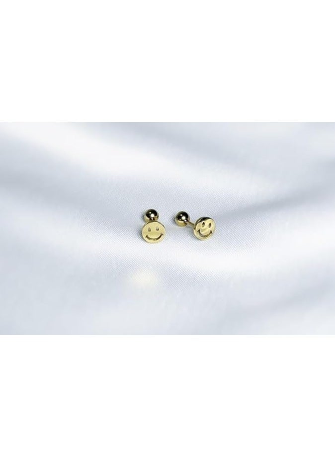 بونكا اقراط اذن انيقة للبنات والنساء من بونكا ماركة تستحقها كل امرأة   حلق سمايل ذهبي - Image 4