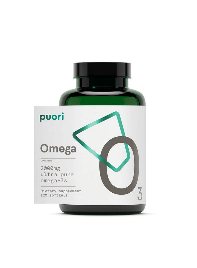 Puori Omega 3 Fish Oil - Ultra Pure 2000mg - 120 Softgels - Heart, Brain and Eye Health Supplement - Burpless, IFOS Certified, Non-GMO Capsules - O3 - 2000mg EPA 1250mg DHA 500mg - Image 1