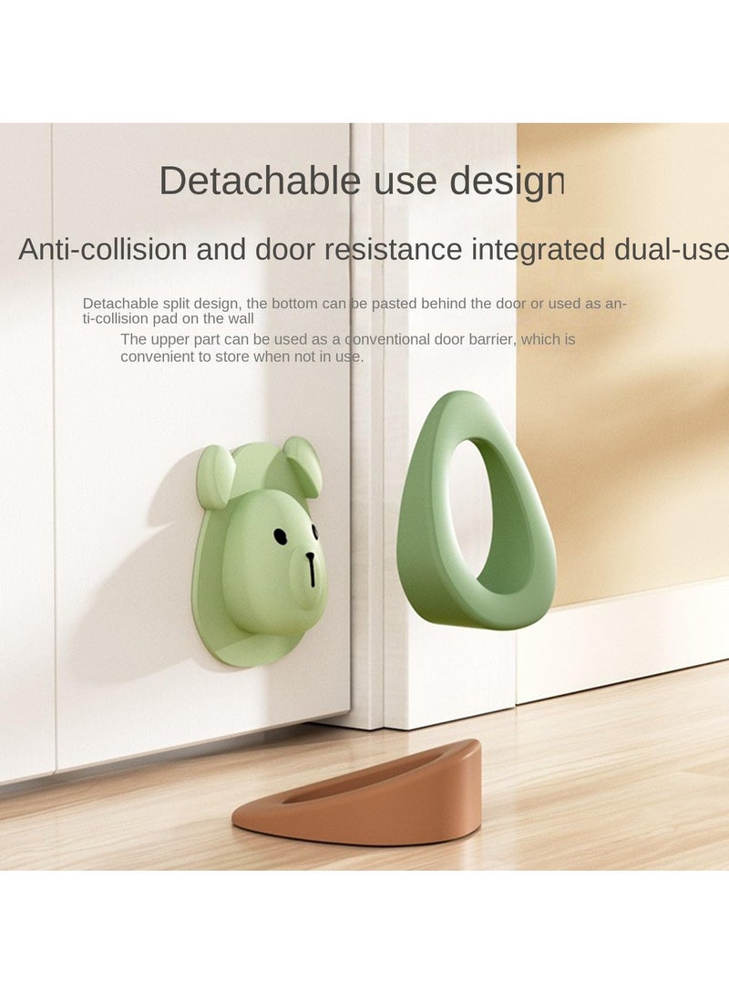 Door Stopper,  Door Stopper Rubber, Rubber Silicone Gate Door Stoppers, Holder Doorstop Floor Wall Protector with Storage Base, 2pcs  - Image 4