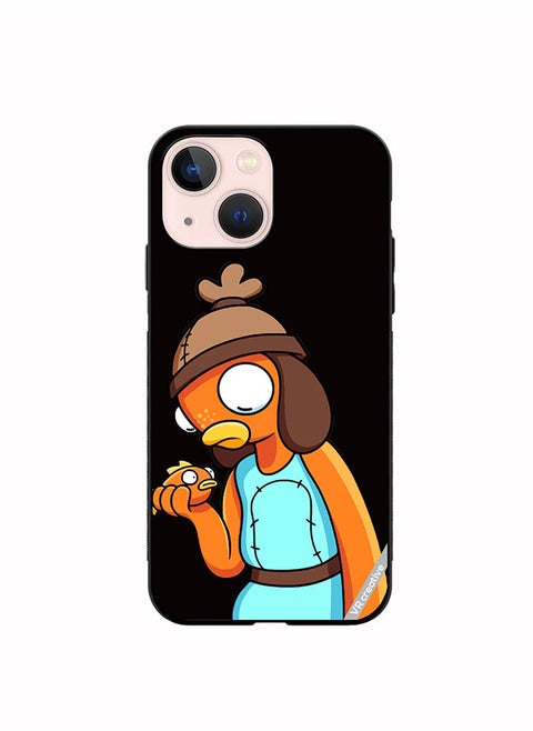 Protective Case Cover For Apple iPhone 14 Funny Fishstick Design Multicolour