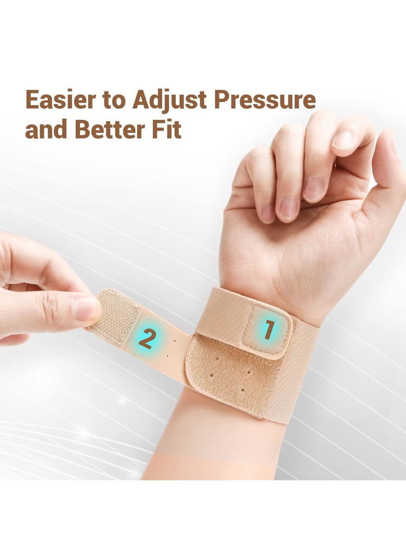 SOLARAE دعامة المعصم لنفق الرسغ، حزام ضغط المعصم فائق النحافة، دعامة معصم قابلة للتعديل للاستخدام اليومي، تخفيف آلام المعصم اليومية والوقاية من الإصابات، عبوة من 2 - Image 3