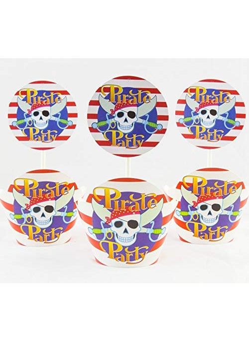 Funcart Funcart Pirate Party Theme Cup Cake Wrapper 