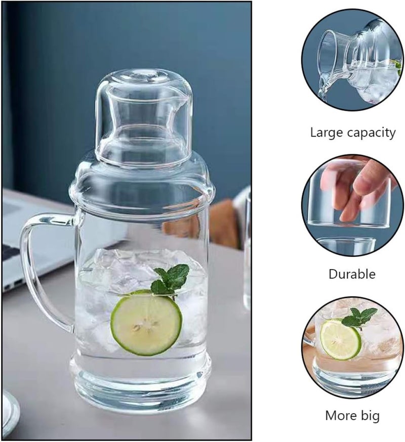 Heat Resistant Glass Water Jug 1100ml, Large Capacity Beverage Kettle with Retro Design, Explosion-proof Borosilicate Glass Pitcher for Home Use - Image 2