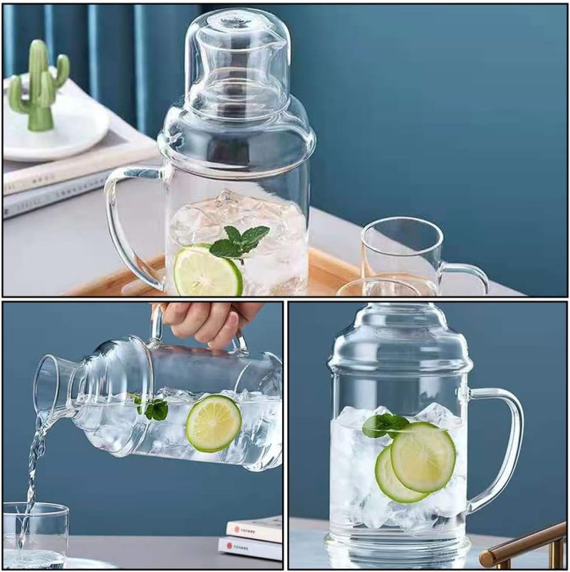 Heat Resistant Glass Water Jug 1100ml, Large Capacity Beverage Kettle with Retro Design, Explosion-proof Borosilicate Glass Pitcher for Home Use - Image 4