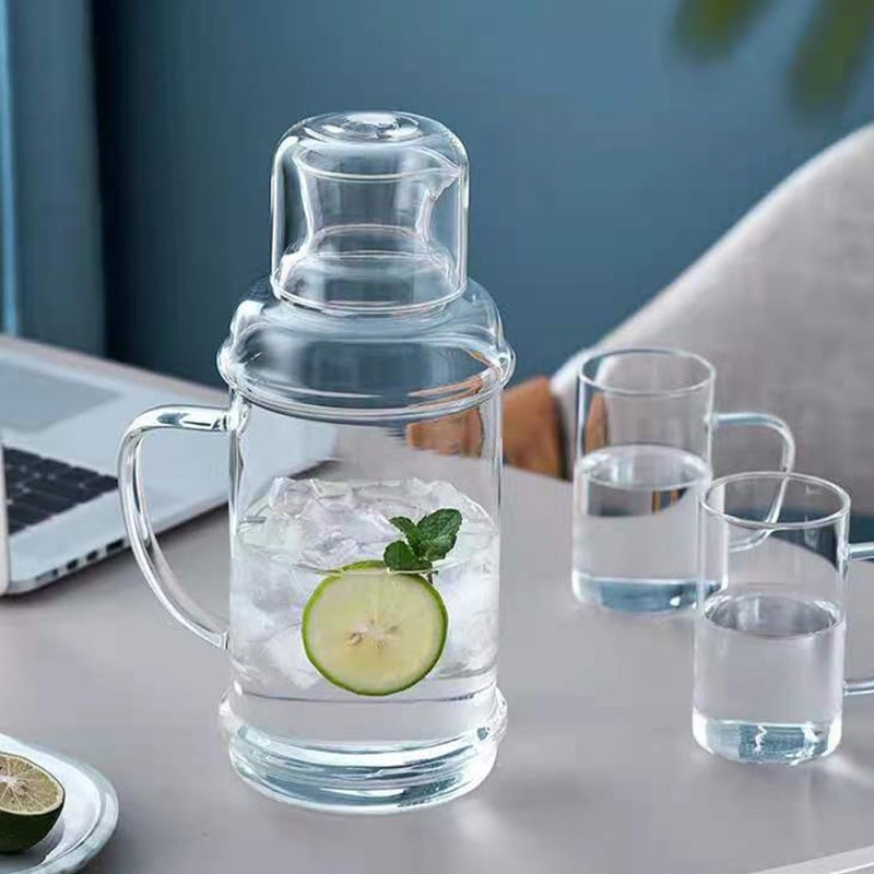 Heat Resistant Glass Water Jug 1100ml, Large Capacity Beverage Kettle with Retro Design, Explosion-proof Borosilicate Glass Pitcher for Home Use - Image 3