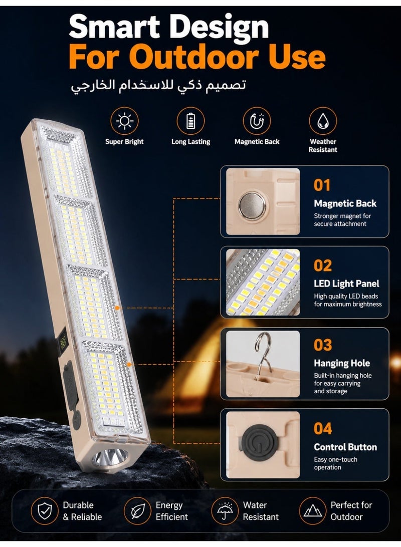 مصباح تخييم LED لاسلكي، لمبة طوارئ مغناطيسية قابلة لإعادة الشحن للاستخدام الخارجي - Image 5