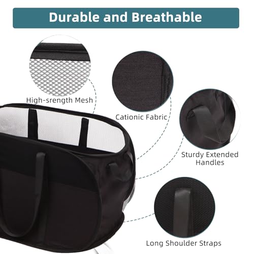 BATTOO Collapsible Laundry Baskets, Tear Proof Pop Up Laundry Hamper with Dual Handles, Durable Foldable Laundry Basket, Easy to Carry Laundry Hamper for Home, Laundry Room, Bedroom, Dorm, Travel Black - Image 5