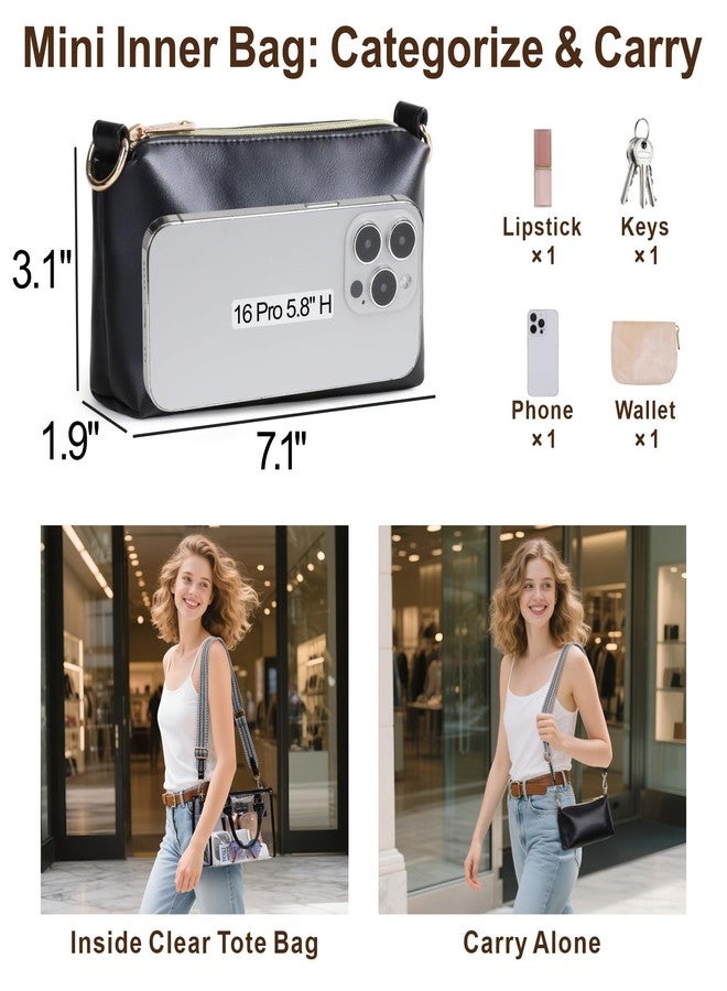 PACKISM Clear Tote Bags for Stadium Events 11x5x7- Clear Bag for Stadium Events with Inner Bag, Perfect for Sport Events Concert Game Day Work Daily - Image 3