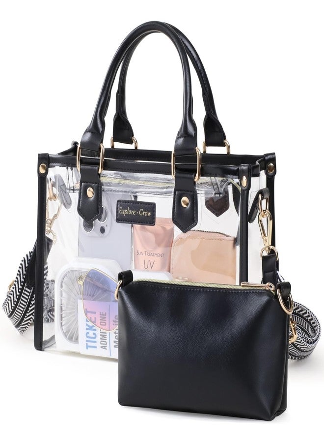 PACKISM Clear Tote Bags for Stadium Events 11x5x7- Clear Bag for Stadium Events with Inner Bag, Perfect for Sport Events Concert Game Day Work Daily - Image 1