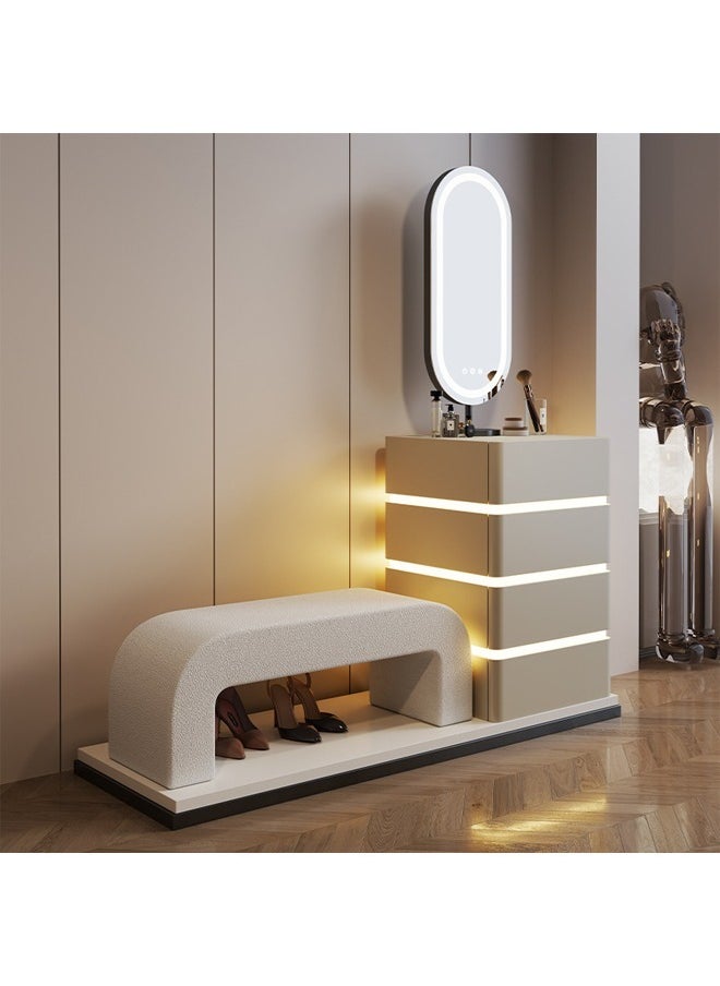 NKX Dressing Table with LED Mirror & Shoe Changing Stool  - Image 1