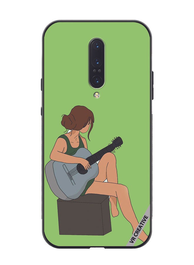 VR CREATIVE Protective Case Cover For OnePlus 7 Pro Girl With Guitar Design Multicolour - Image 1