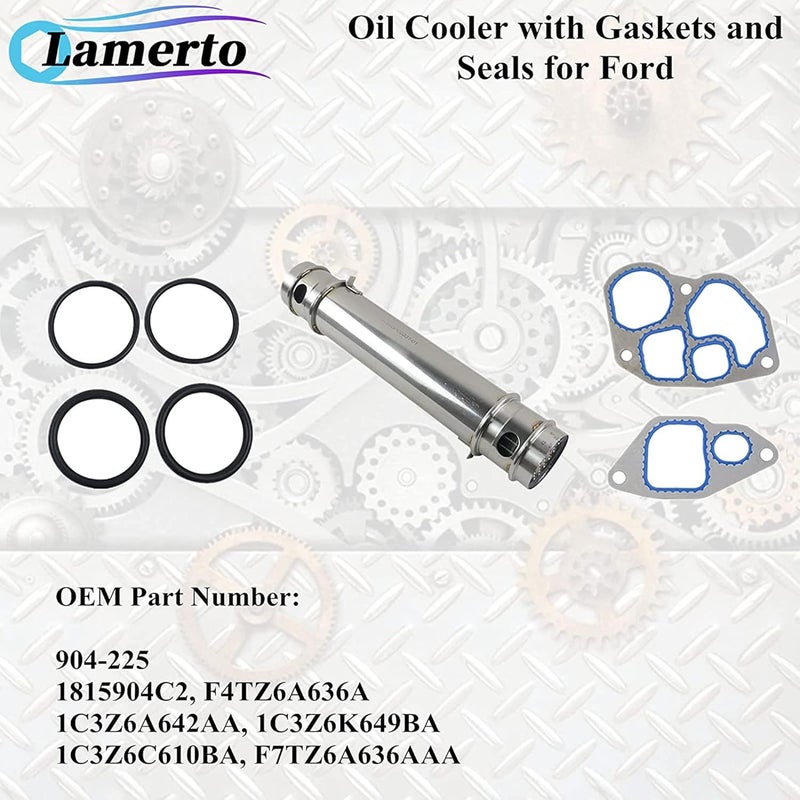 Surwit 904-225 Engine Oil Cooler with Gasket and Seal Kit Compatible with 1994-2003 Ford E350 E450 E550 Excursion F250 F350 F450 F550 Super Duty 7.3L Powerstroke Diesel Part# 1C3Z6A642AA - Image 3